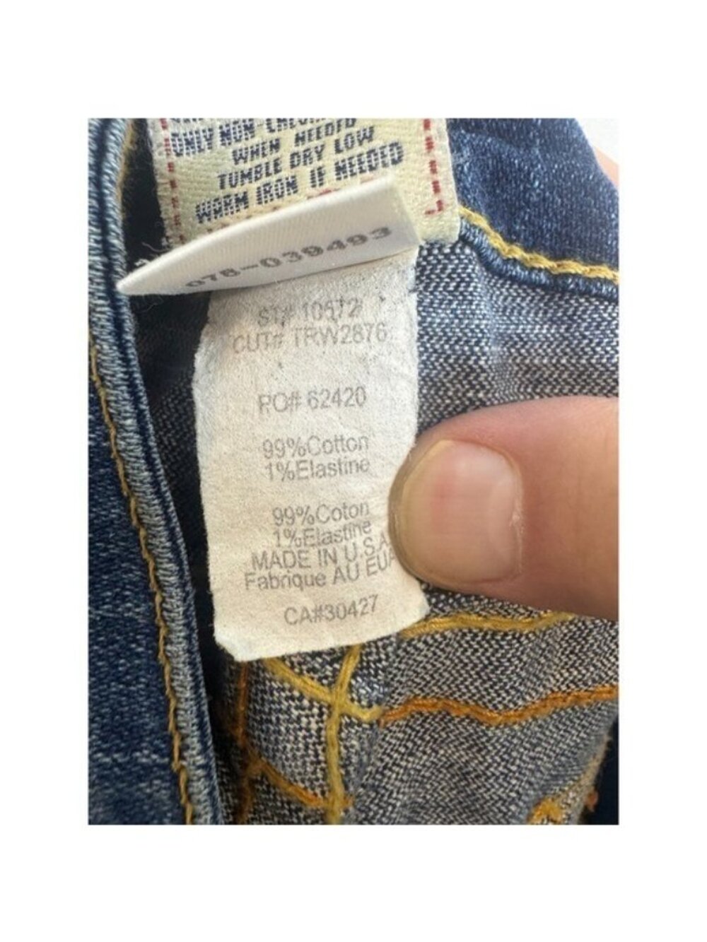 True Religion Straight Leg Jeans Blue Wash Low Rise Women 32X32  USA 10572 - Picture 9 of 12